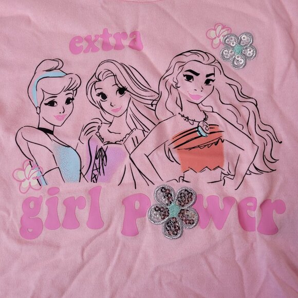 Disney Princess Short Sleeve "Extra Girl Power" Graphic Tee Pink Size 3T - Picture 4 of 8